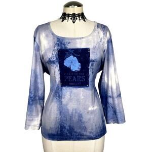 Vtg Y2K Grunge Studded Coquette Cottage Boho Whimsigoth Long Sleeve Sweater Sz L